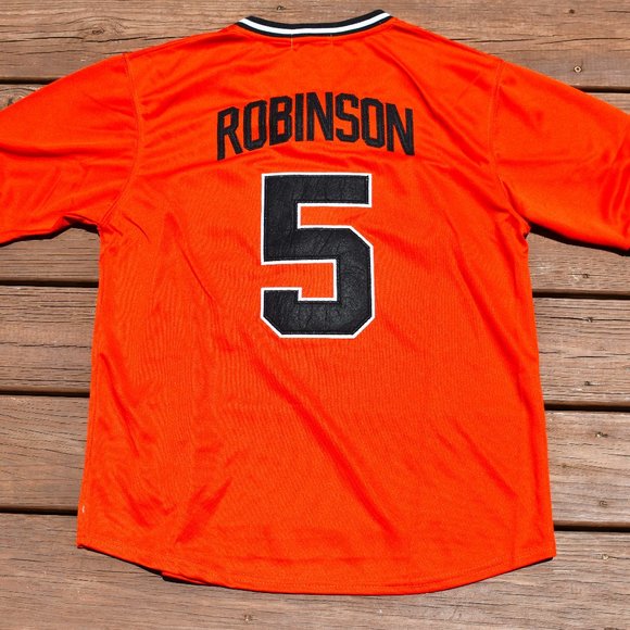 New!! Brooks Robinson Baltimore Orioles Orange Pull-Over Baseball Jersey Medium - Picture 1 of 2